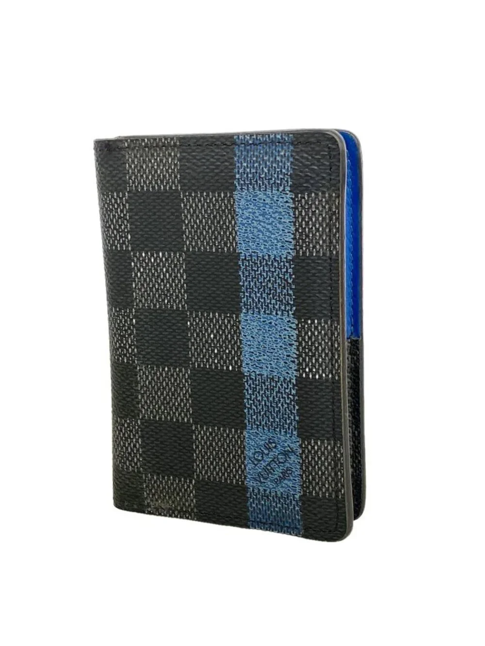 Louis Vuitton Card Slot Damier Graphite Stripe Organizer de Poche Black Blue